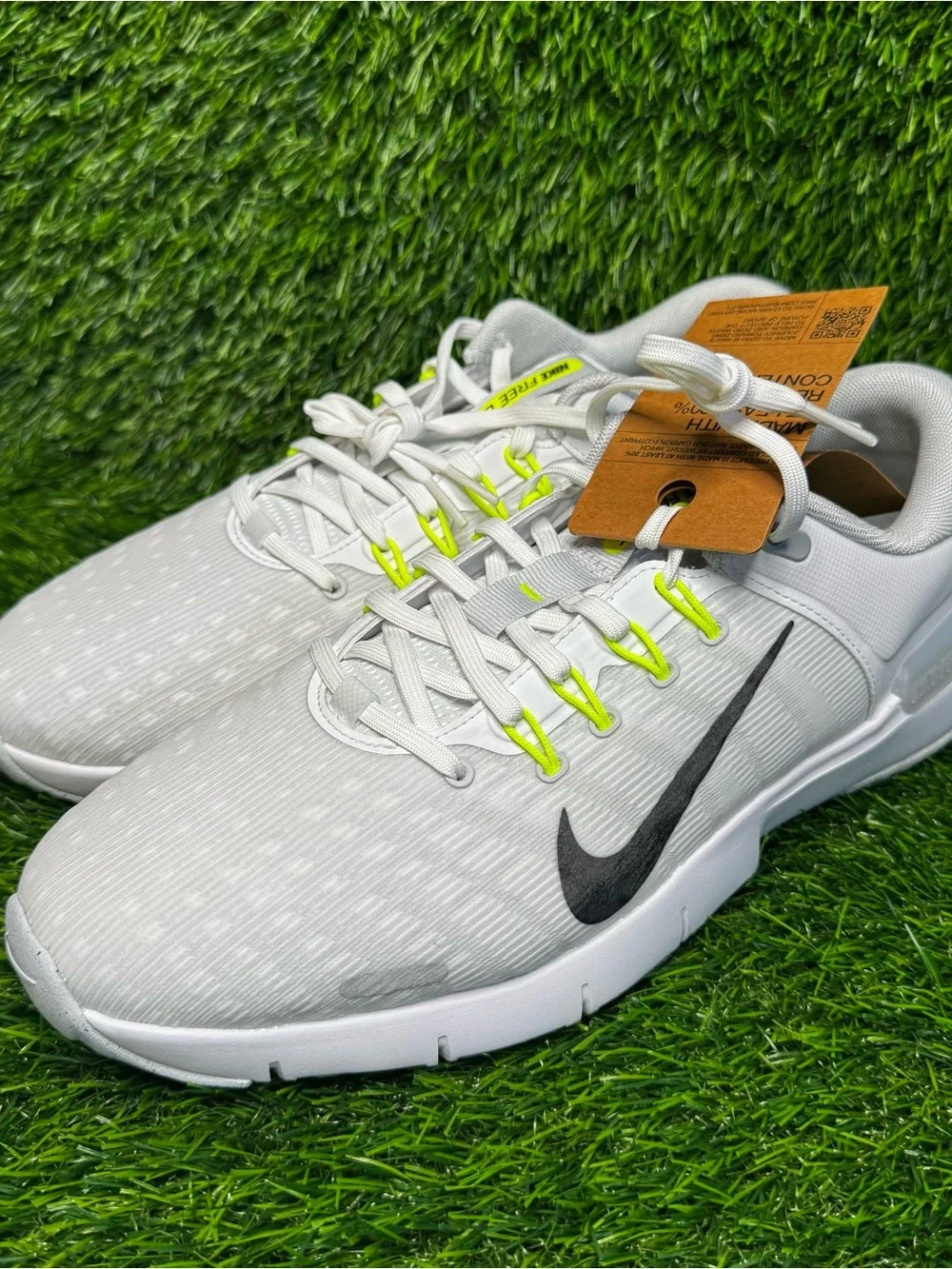 Size 10.5 - Mens Nike Free Golf NN Wide White Platinum Golf Shoes - FQ7875-101